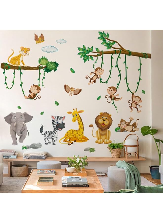 erorex Animal Wall Sticker Animal Theme Wall Decal Sticker Diy Removable Home Decoration Sticker Self Adhesive Waterproof Suitable For Bedroom Living Room Baby Nursery Decoration 30*90Cm - Image 1