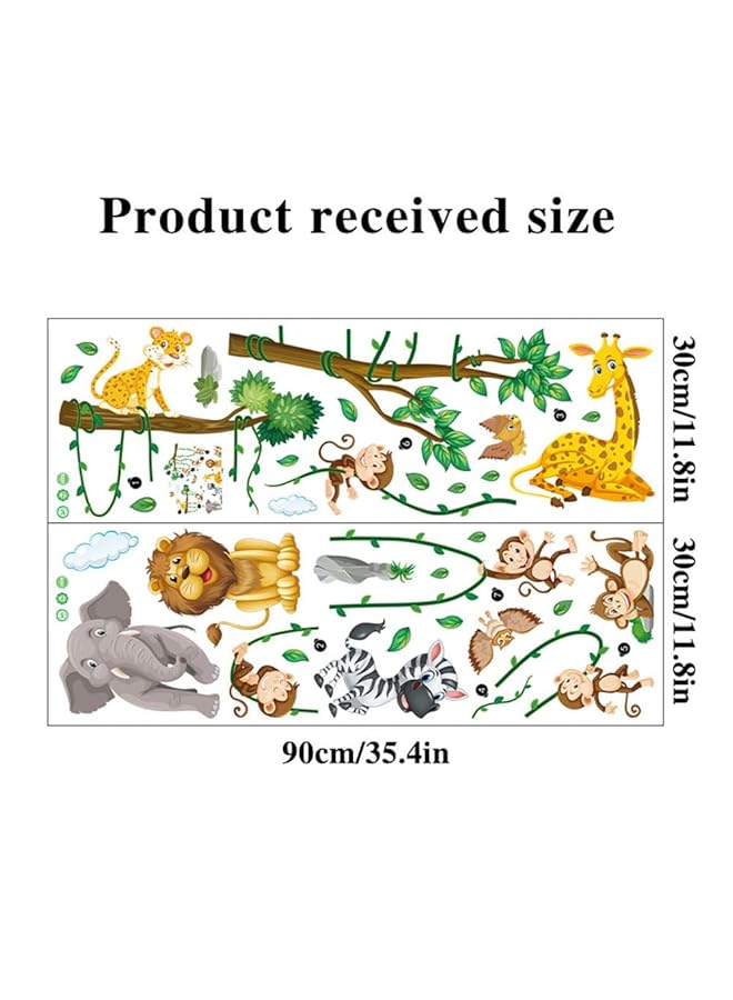 erorex Animal Wall Sticker Animal Theme Wall Decal Sticker Diy Removable Home Decoration Sticker Self Adhesive Waterproof Suitable For Bedroom Living Room Baby Nursery Decoration 30*90Cm - Image 2