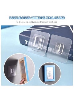 SKY-TOUCH Sky-Touch Double-Sided Adhesive Wall Hooks 10 Pairs, Waterproof and Oilproof Reusable Seamless Hooks, Heavy Duty Self-Adhesive Wall Hook for Kitchen Bathroom Office, Without Punching  - Image 3