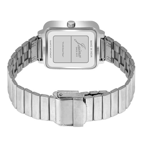 jainx Square Black Dial Steel Chain Analog Wrist Watch for Women - JW8616 - Image 5