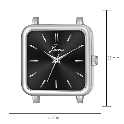 jainx Square Black Dial Steel Chain Analog Wrist Watch for Women - JW8616 - Image 4