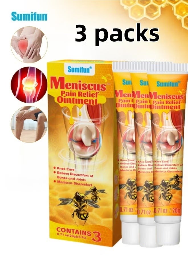 （3 Packs） Bee Venom Pain Relief Gel for Joint & Muscle , Fast-Acting Herbal Cream for Neck, Knee, Shoulder, Back, Leg Pain , Arthritis, Sciatica, Stiffness, Inflammation , Cooling Soothe