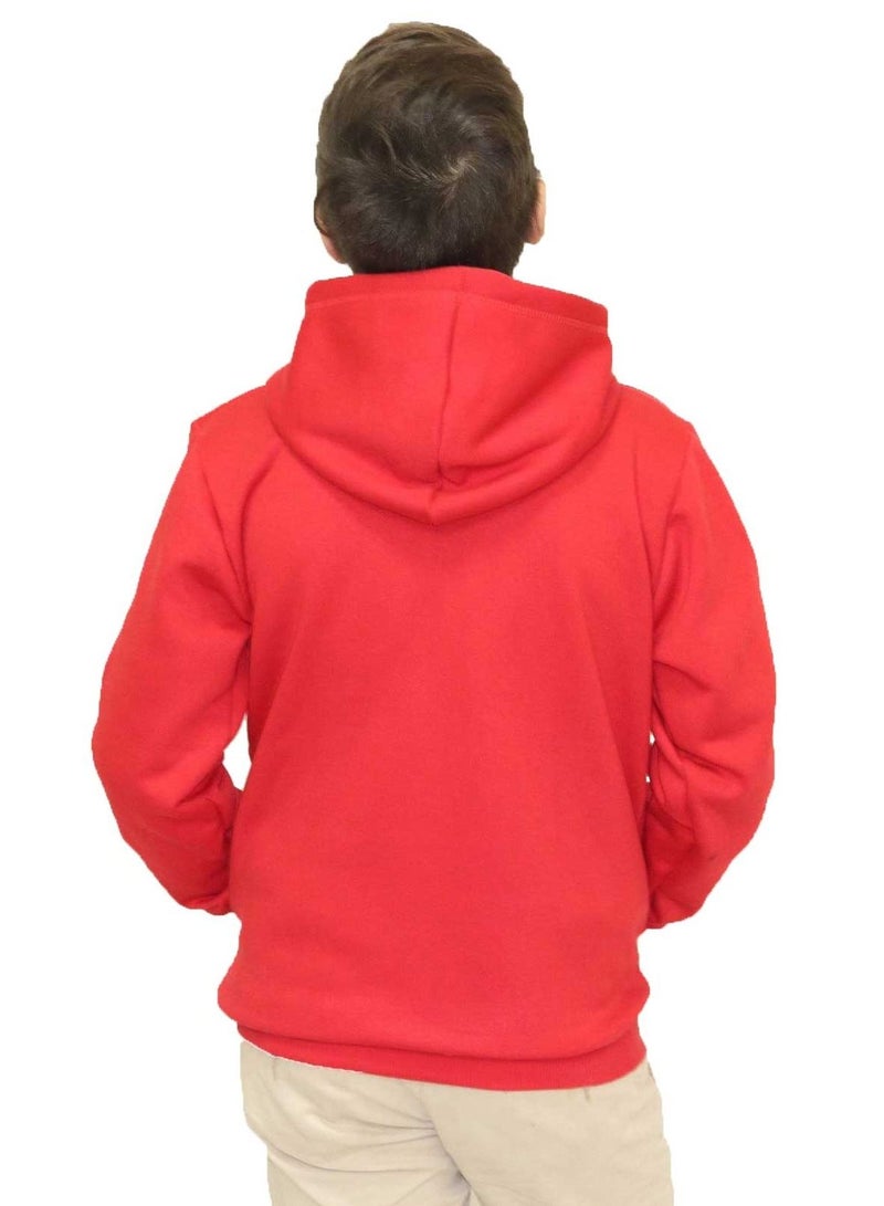 OneHand Hoodie Melton Cotton For Kids - Red - Image 3