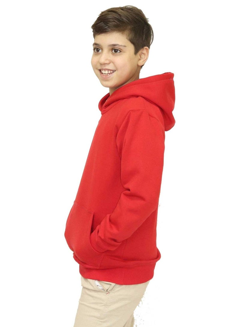 OneHand Hoodie Melton Cotton For Kids - Red - Image 2