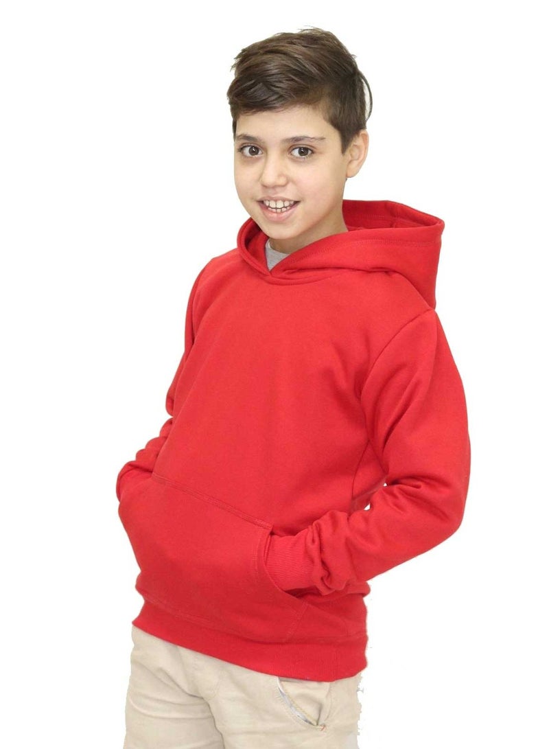 OneHand Hoodie Melton Cotton For Kids - Red - Image 1