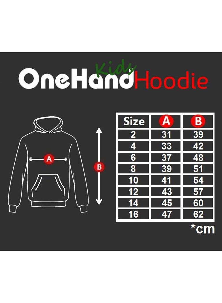 OneHand Hoodie Melton Cotton For Kids - Red - Image 4