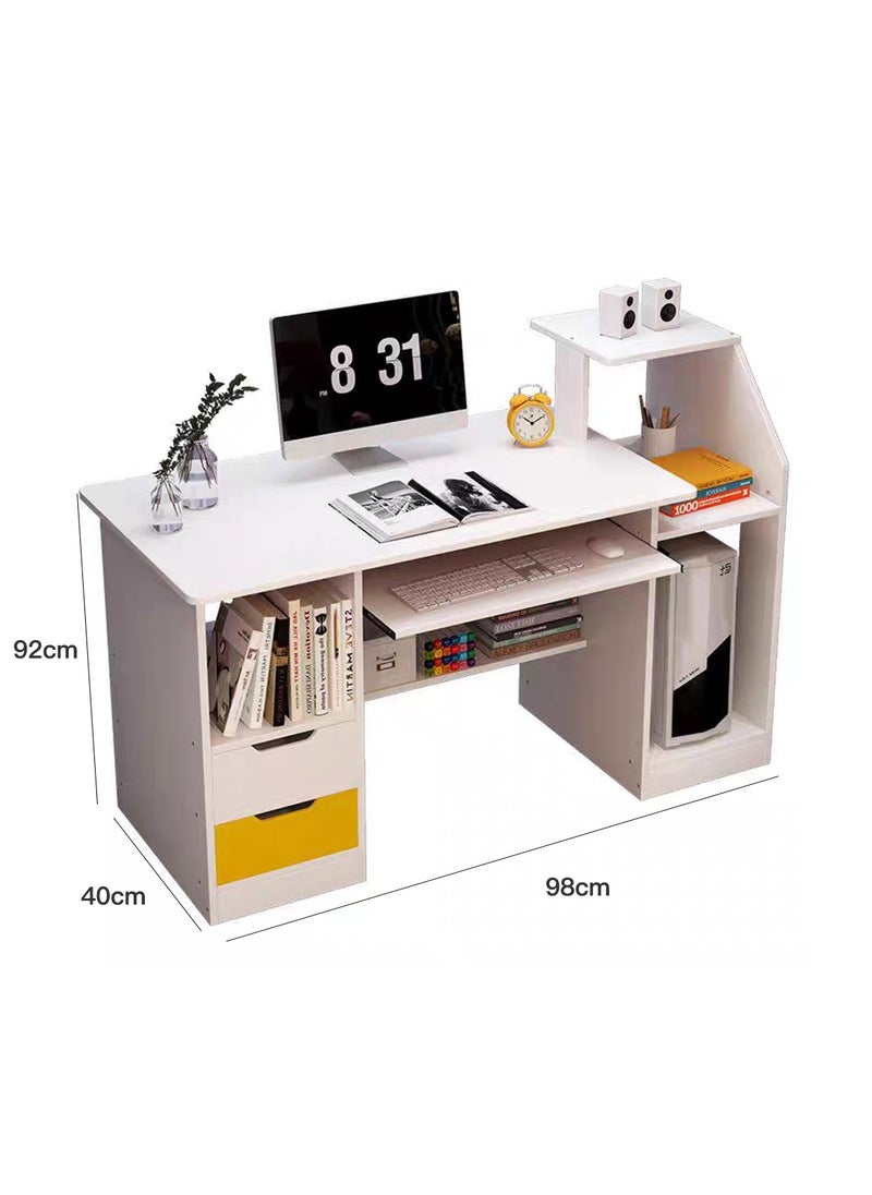 Sharpdo Modern Home Office Desk Study Desk with Drawers for Storage 98*40*92cm  - Image 2