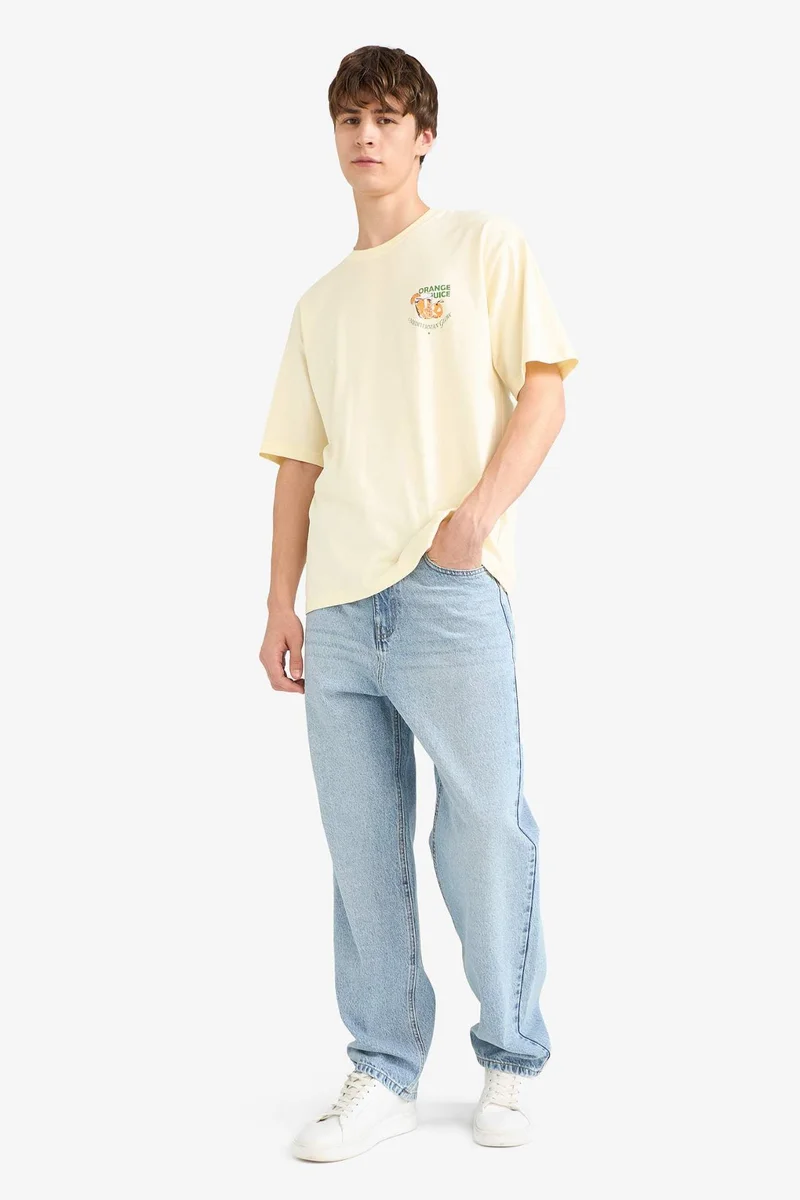 Defacto Boxy Fit Fruit Printed Short Sleeve T-Shirt