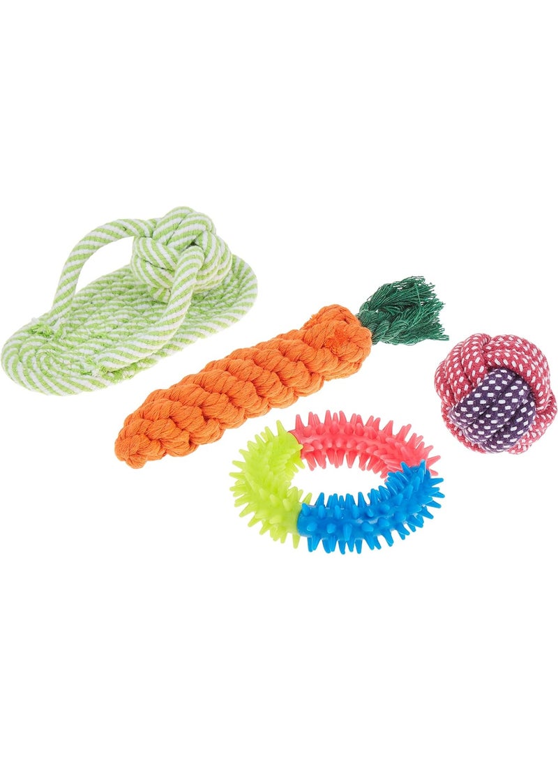 10 Pcs Pet Puppy Toys Gift Set Ball Rope and Chew Squeaky for Dog Cat - Image 3