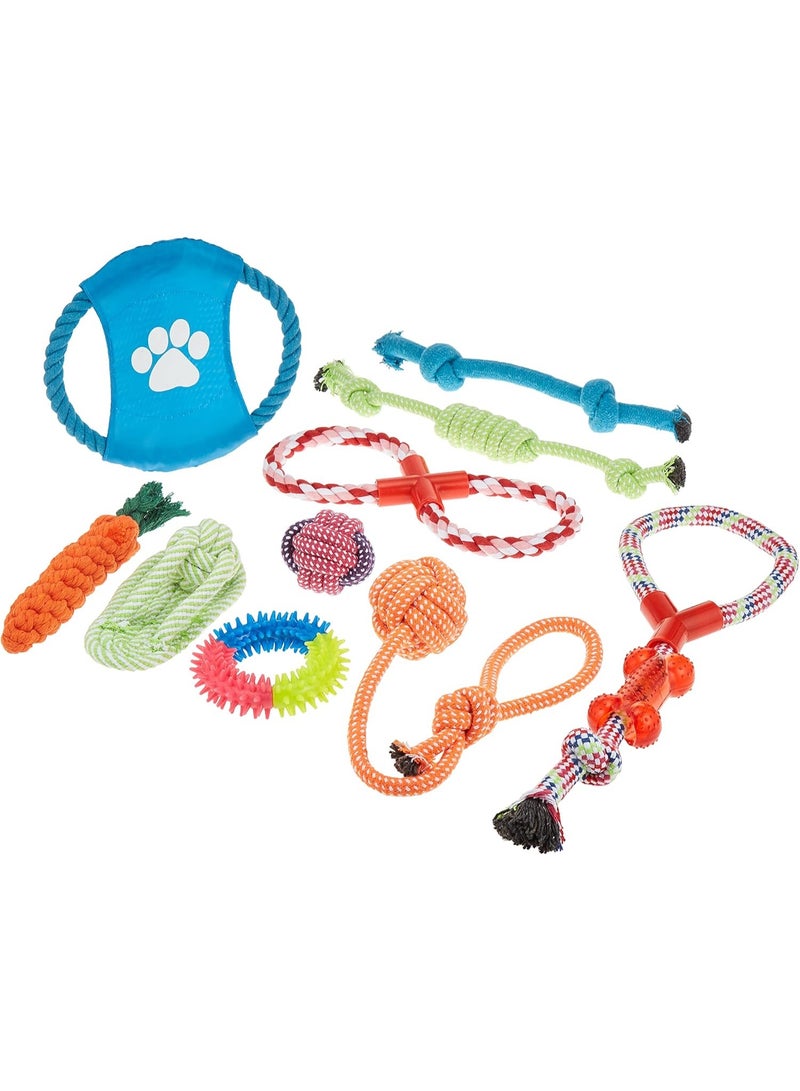 10 Pcs Pet Puppy Toys Gift Set Ball Rope and Chew Squeaky for Dog Cat - Image 1