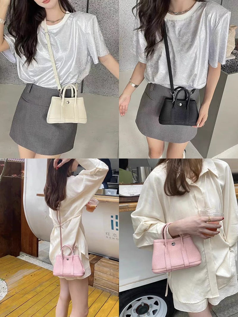 Mini Canvas Garden Bag Togo Leather Handbag Tote Bag Single Shoulder Crossbody Small Bag Women'S One Piece Drop Shipping - Image 5