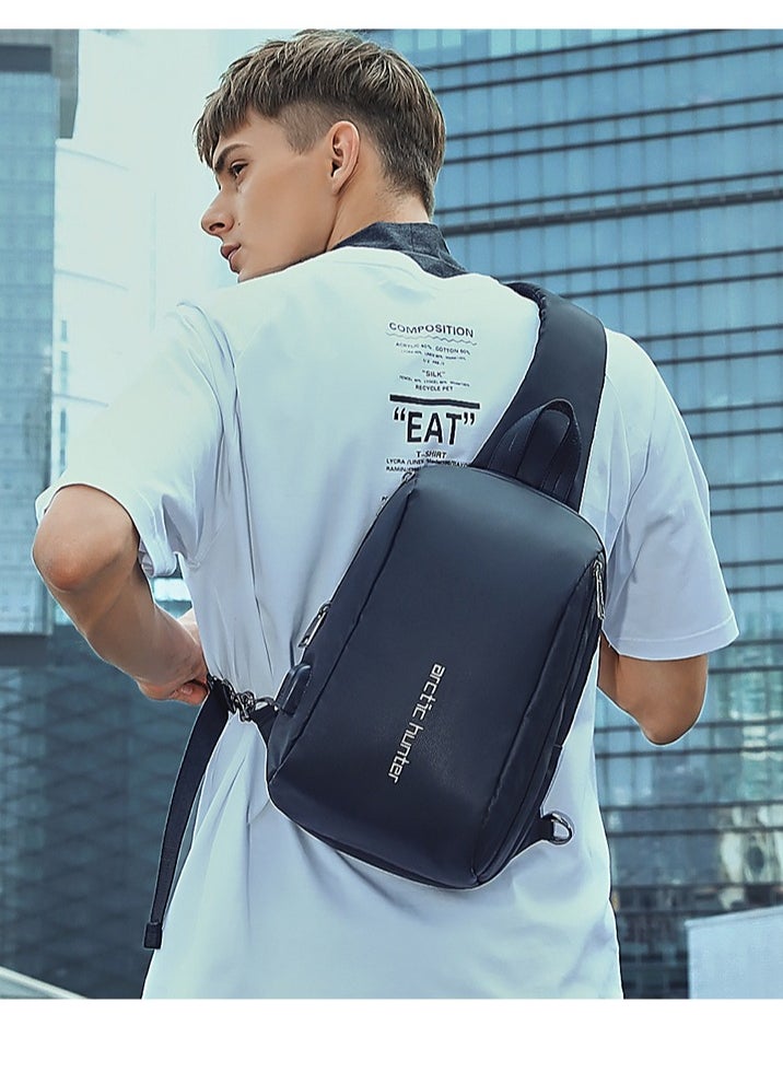 ARCTIC HUNTER - Cross Body Sling Bag Water Resistant Anti Theft Unisex Shoulder bag with Built in USB Port for Travel Business Shopping XB00081 - Image 1