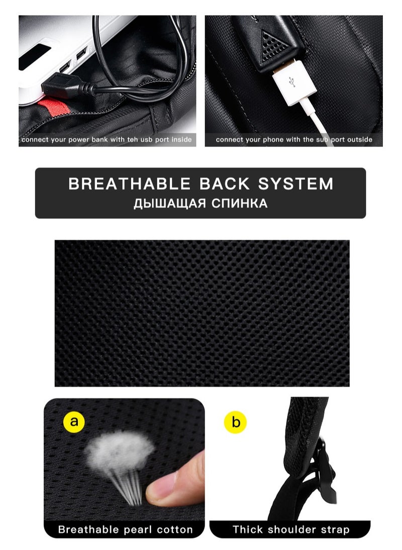 ARCTIC HUNTER - Cross Body Sling Bag Water Resistant Anti Theft Unisex Shoulder bag with Built in USB Port for Travel Business Shopping XB00081 - Image 1