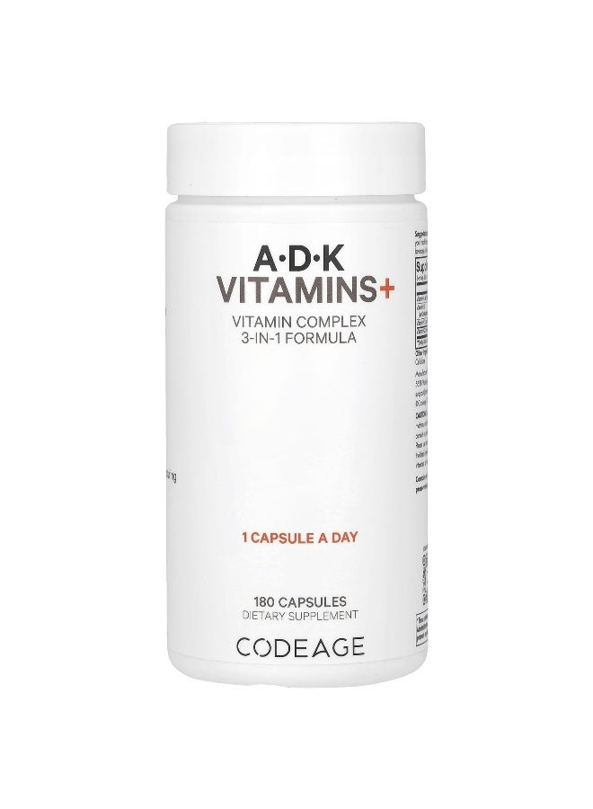 Codeage, A, D, K Vitamins+, 180 Capsules (Packaging may vary) - Image 1