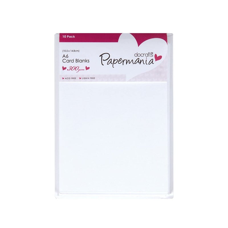 Papermania A6 300 gsm Card Blanks and Envelopes Pack of 10 White