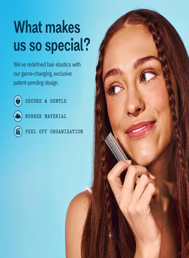 Gimme Beauty Medium Hair Premium Elastics - Clear Hair Ties with Innovative Storage Stack - No-Slip, Durable Bands for All Day Use - 500 Pack, Clear - Image 3