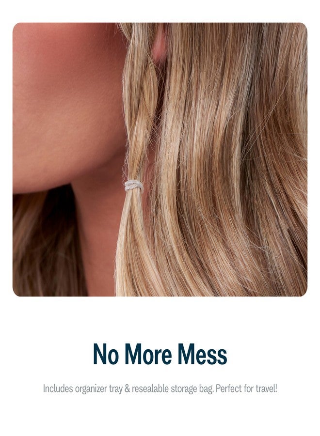 Gimme Beauty Medium Hair Premium Elastics - Clear Hair Ties with Innovative Storage Stack - No-Slip, Durable Bands for All Day Use - 500 Pack, Clear - Image 4