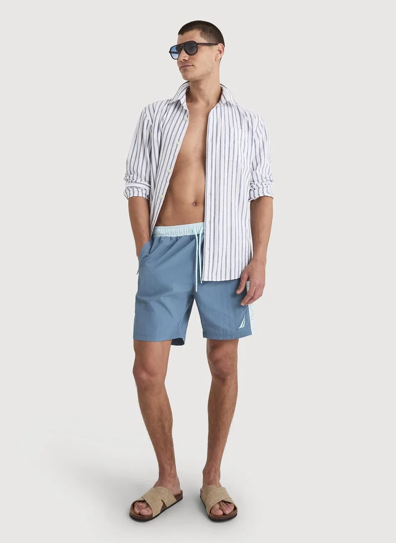 Nautica  Men 7 Inch Swim Shorts for Beach, Pool and Summer Activities - Green for Men | Best Price UAE