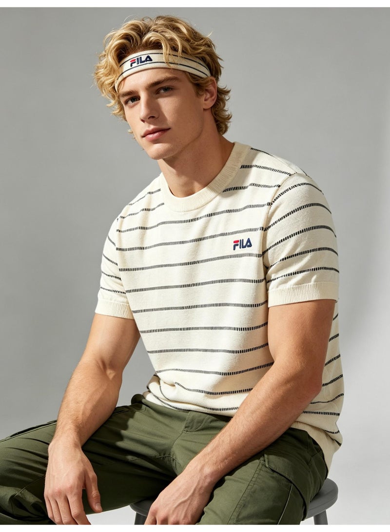 فيلا FILA men's and women's short-sleeved T-shirts with horizontal stripes - Image 4