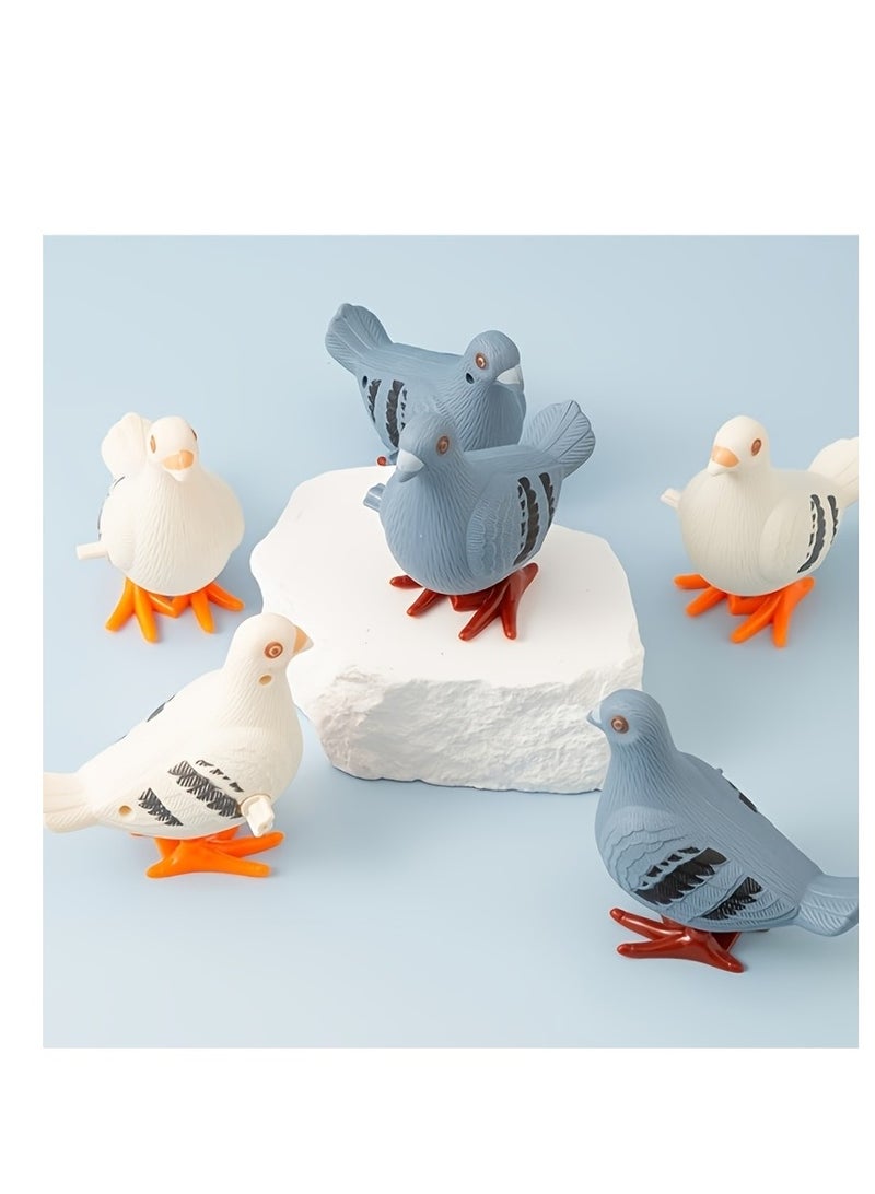 2 Pcs Pigeon Wind-up Toys Pigeons Bird Whistle Pigeon Stuffed Animal Bird Whistle for KidsMini Clockwork Jumping Pigeons for Kids Ideal for Easter Birthdays Party Favors and Student Prizes  - Image 1