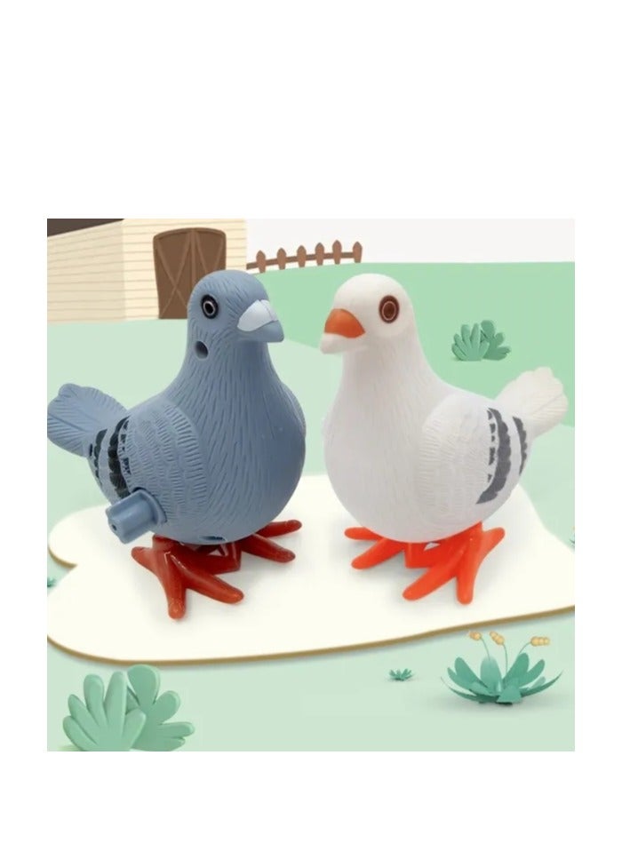 2 Pcs Pigeon Wind-up Toys Pigeons Bird Whistle Pigeon Stuffed Animal Bird Whistle for KidsMini Clockwork Jumping Pigeons for Kids Ideal for Easter Birthdays Party Favors and Student Prizes  - Image 2
