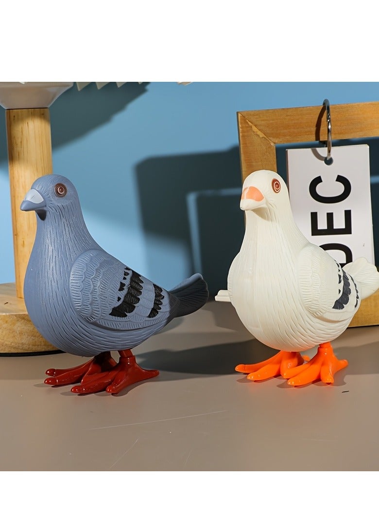 2 Pcs Pigeon Wind-up Toys Pigeons Bird Whistle Pigeon Stuffed Animal Bird Whistle for KidsMini Clockwork Jumping Pigeons for Kids Ideal for Easter Birthdays Party Favors and Student Prizes  - Image 4