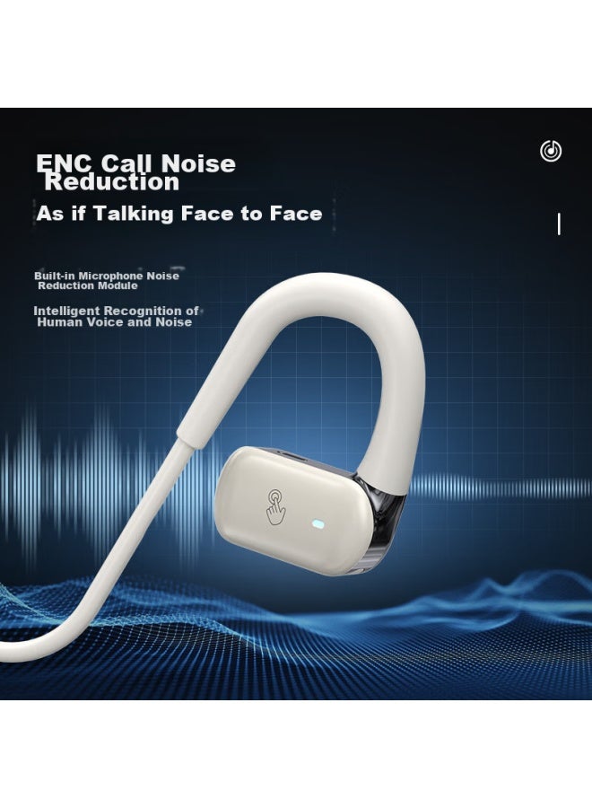 Newmine سماعات بلوتوث Hm-50، مفهوم توصيل العظام، تصميم مفتوح حقيقي لاسلكي، ليست داخل الأذن، تصميم خطاف الأذن، للرياضة والجري، مقاومة للماء، عمر بطارية طويل، وظيفة المكالمات، تقليل الضوضاء، مناسبة لأبل، هواوي، شاومي - Image 5