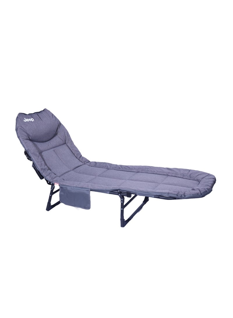 Jeep Foldable Camping Bed – Easy Setup, Reinforced Steel Frame, 3D Pillow, High-Resilience Sponge, Non-Slip, American-Style Design for Comfort & Durability  - Image 1
