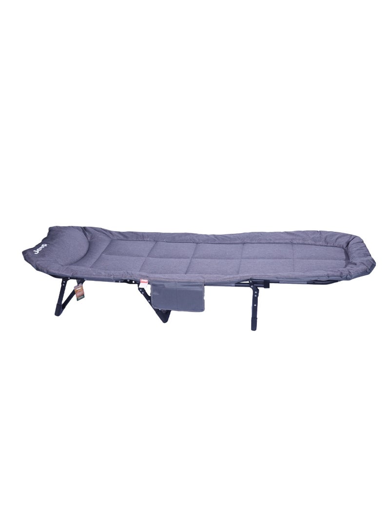 Jeep Foldable Camping Bed – Easy Setup, Reinforced Steel Frame, 3D Pillow, High-Resilience Sponge, Non-Slip, American-Style Design for Comfort & Durability  - Image 4