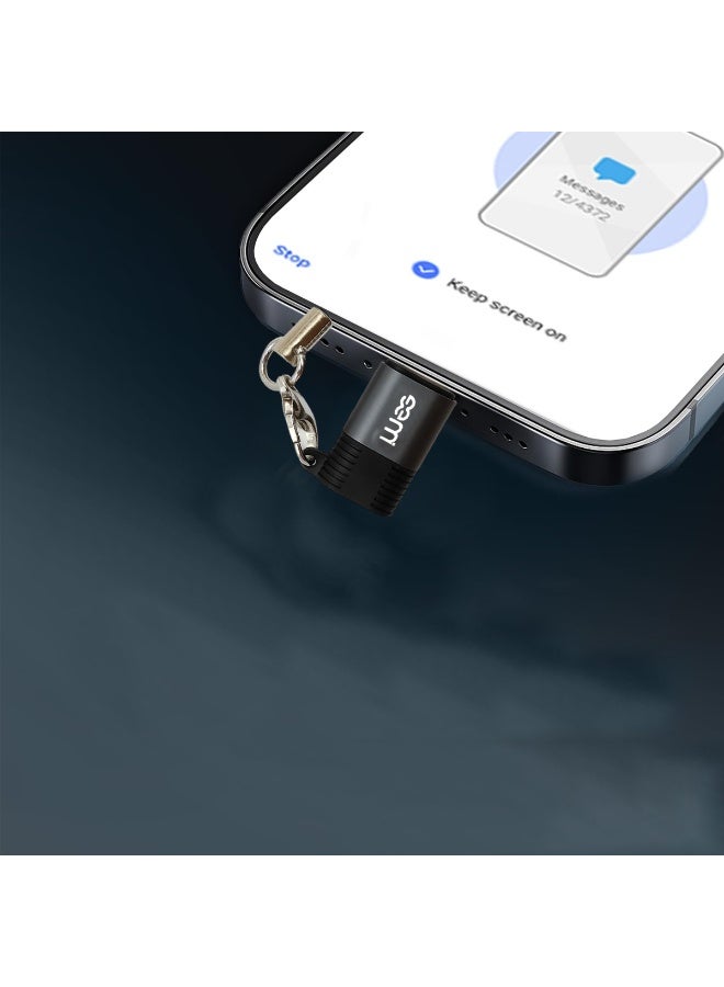 آیمی محول IMEE IM-228 من النوع C أنثى إلى Lightning ذكر، محول USB 2.0 OTG لأجهزة iPhone وiPad، يدعم نقل البيانات والشحن، متوافق مع محرك أقراص فلاش، ولوحة الألعاب، وسماعات الرأس، والطابعة، والكاميرا، بتصميم صغير الحجم مع حبل قصير مرفق، خفيف الوزن 5.4 جرام - Image 2