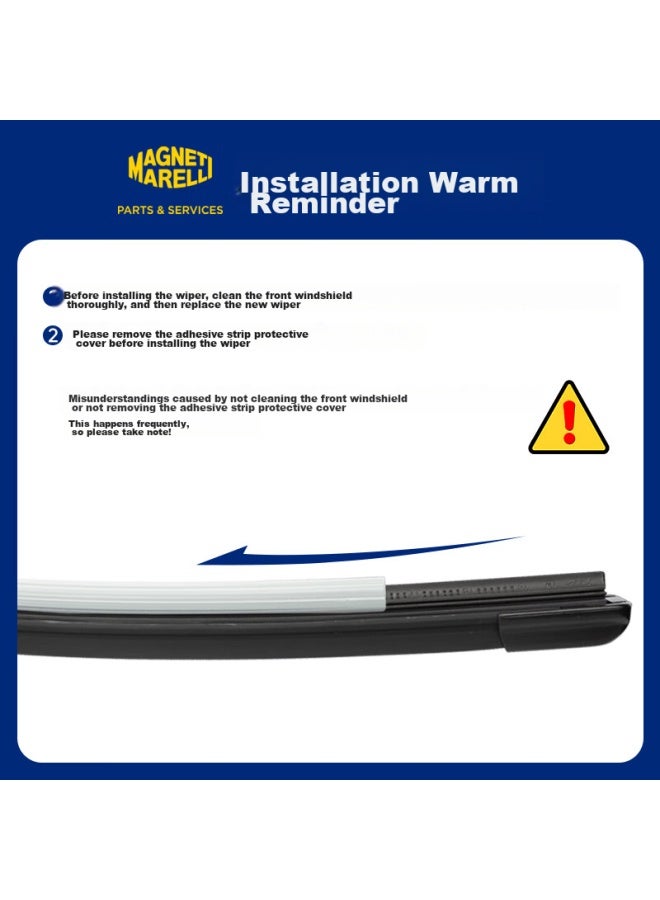 Magneti Marelli Ideal L8 Windshield Wiper Blades, Car Accessories, Pro Original Grade Boneless Front Rubber Wiper Strips, 25/20 - Image 3