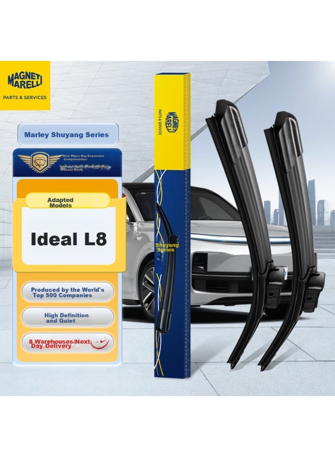 Magneti Marelli Ideal L8 Windshield Wiper Blades, Car Accessories, Pro Original Grade Boneless Front Rubber Wiper Strips, 25/20 - Image 1