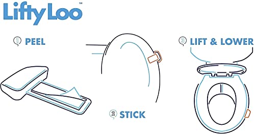 Lifty Loo Toilet Seat Handle - Lift More, Less Mess -Easy Application 2 Pack White - Image 4