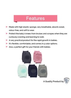 Safe-O-Kid Pack Of 2 Crawling Baby Toddler Infant Anti Slip Elbow And Knee Pads Guards Black  - Image 5