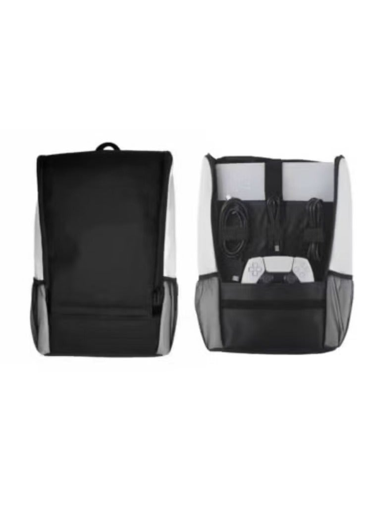 Captaintech PS5 Game Console Backpack - Carrying Case for PS5 Suitable for Travel Suitcase Compatible with Playstation 5 Console and Accessories - PS5 Adjustable Handle Bag with Strap (Black)