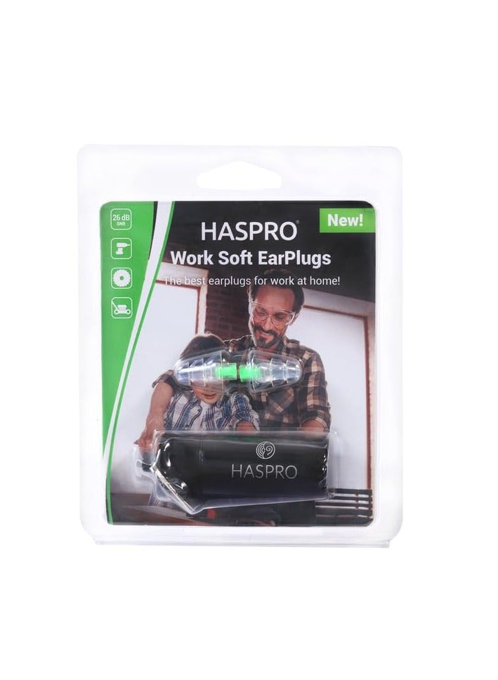 HASPRO HASPRO Work Soft Earplugs – Soft Silicone, Triple-Layer Design, Comfortable & Reusable for DIY Projects, Lawn Mowing, Drilling, Polishing, Workshop – Noise Protection with Storage Case, CE Certified  - Image 2