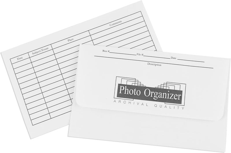 Lineco , Acid-Free Photo organizer White File Envelopes 4x6 Inch, for Photos, Postcards, Greeting Cards (25/Count, 8 Pack) - Image 1