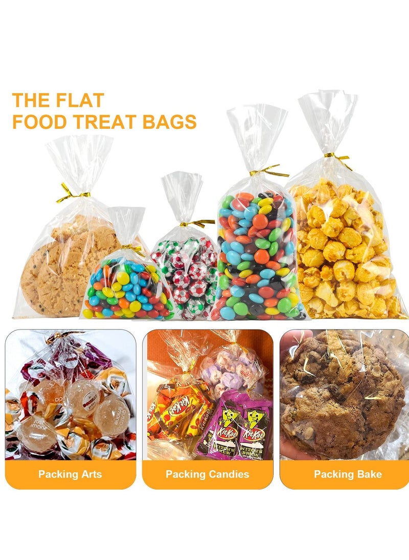 SYOSI - 100 Pack 6"x10" Clear Plastic Cellophane Bags with 3" Twist Ties Goodie Bags, for Candy Bags, Cookie Bags, Treat Bags, Gift Wrapping, Decorations, and Food Storage - Image 1