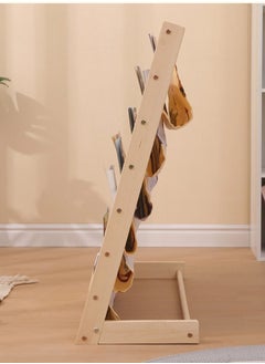 HOOPZOZA Wooden And Canvas Bookshelf For Kids Book Rack Kids Bookshelf Storage Rack Natural Beige  - Image 4