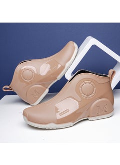Generic Mens Trendy Waterproof Slip-Resistant Fishing Rain Boots G350-khaki 