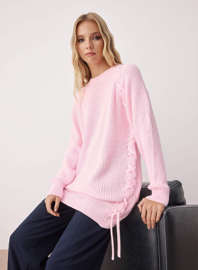 trendyol Pink Knitted Detailed Sweater - Image 1