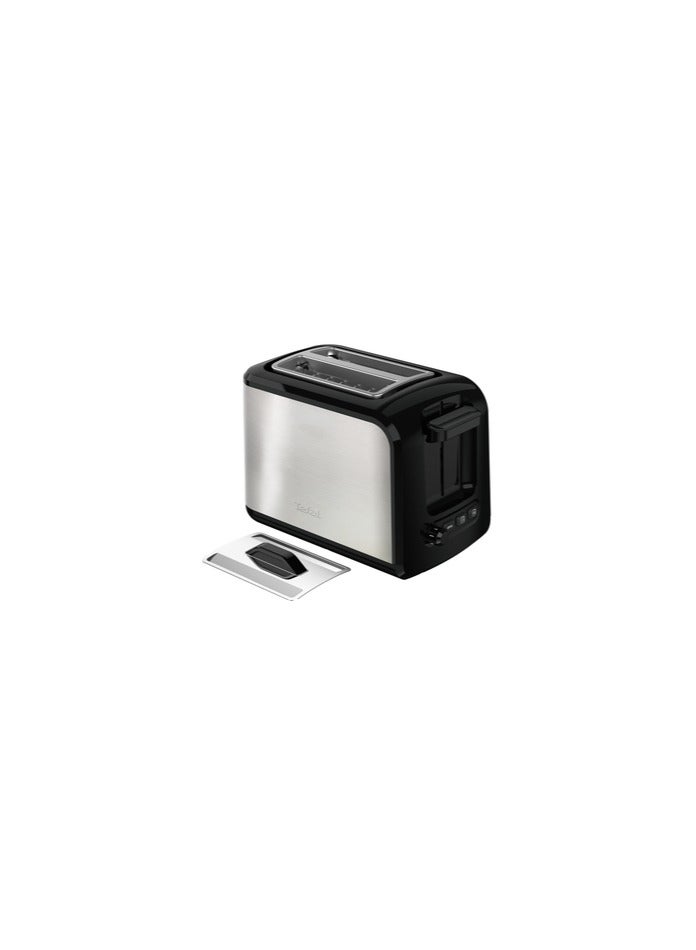 Tefal New 2-Slice Toaster  TT410D , 850W, Stainless Steel, Reheat & Defrost Functions, Easy-Clean Crumb Tray 850 W TT410D Stainless Steel - Image 1
