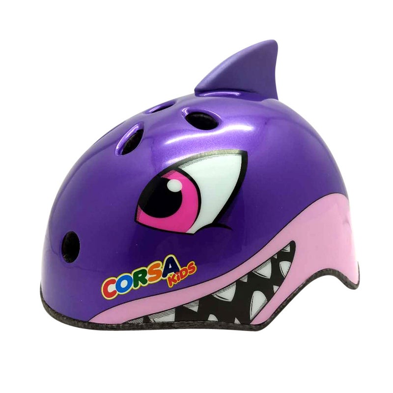 Generic genuine goods CORSA Childrens Helmet Cartoon Animal Bike Riding Roller Skating Skating Protector Sport Helmet CE The Purple Shark