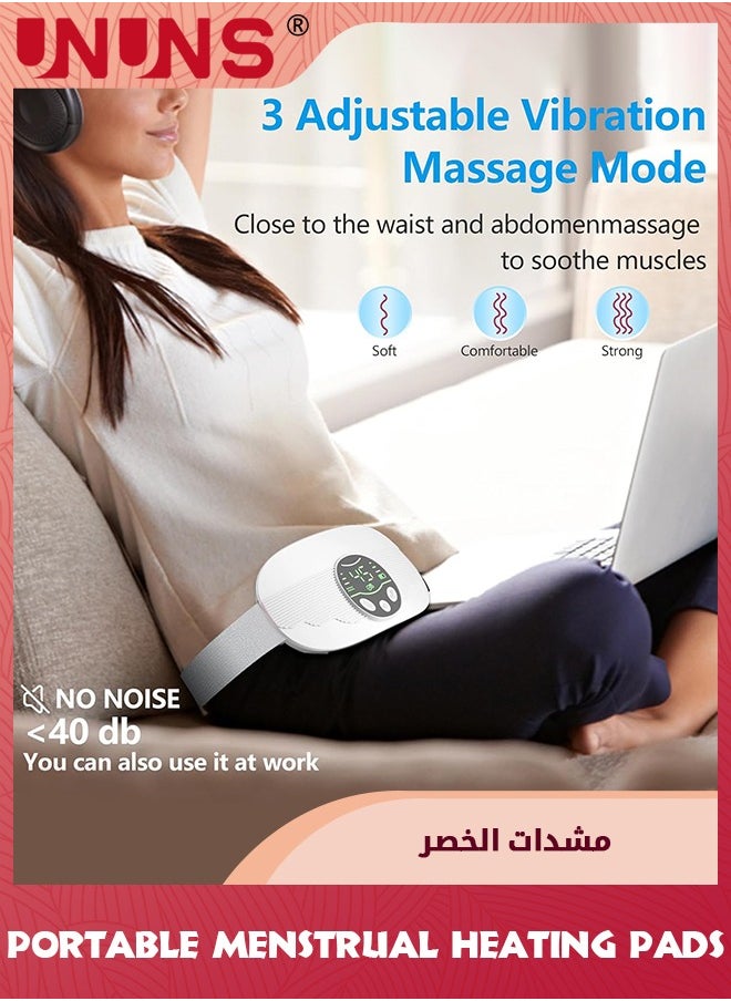 UNUNS Electric Heating Pad For Cramps,Portable Cordless Menstrual Heating Pads,4 Temperature Control,4 Massage Modes,3s Fast Charge Heating Pad Belt,Heating Pad Thoughtful Gift For Women Girls,White  - Image 4
