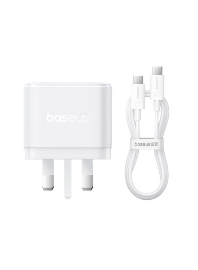 بيسوس شاحن سريع بالم 65 واط 2C+U مع كابل Type-C إلى Type-C بقوة 100 واط - (قابس بريطاني) - Image 3