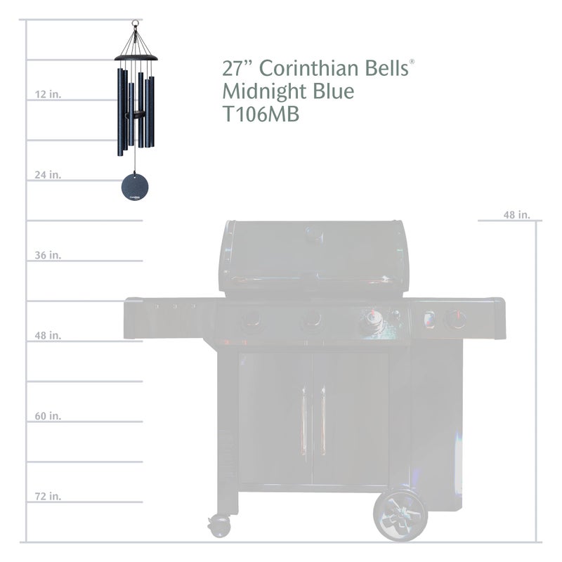 Corinthian Bells by Wind River - 27 inch Midnight Blue Wind Chime for Patio, Backyard, Garden, and Outdoor Decor (Aluminum Chime) Made in The USA - Image 5