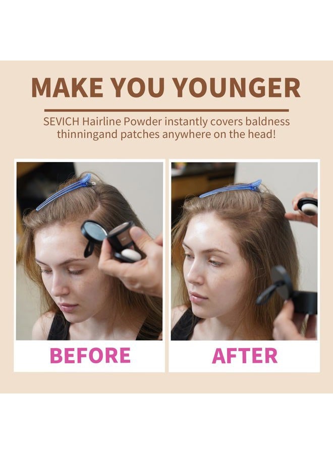Sevich Hairline Powder，Instantly Conceals Hair Loss, Root Touch up Powder, Hair Shadow Toppers for Women & Men, Touch Up for Thinning Gray Hair, Windproof & Sweatproof, Dark Brown - Image 2