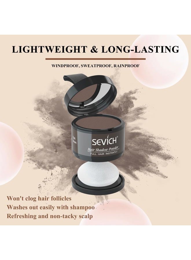 Sevich Hairline Powder，Instantly Conceals Hair Loss, Root Touch up Powder, Hair Shadow Toppers for Women & Men, Touch Up for Thinning Gray Hair, Windproof & Sweatproof, Dark Brown - Image 4