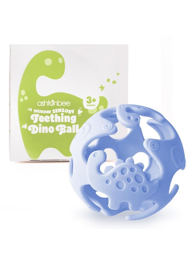 ashtonbee - Dinosaur Baby Teething Toys, Textured Sensory Toys for Babies, Lightweight Soft Baby Sensory Toys, BPA-Free Silicone Infant Teething Toys, 0-18 Months, Teething Baby, Easy to Clean - Blueberry Blue - Image 1