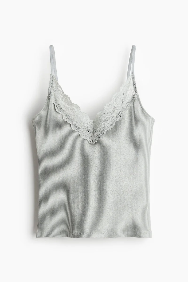 H&M Lace-trimmed strappy top